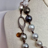 Tahitian Pearl Necklace w/ Diamond Clasp | 42”