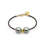 Tahitian Pearl Bracelet with Gold Roundel | 6"