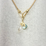 Elephant, Conch Shell, and Semi-Precious Stone Charm Cluster