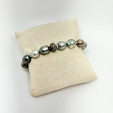 Tahitian Pearls w/ Silver Diamond Rondel Bracelet