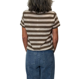 UN - 100% Cashmere T-Shirt | Ecru Thick Stripes