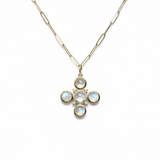 Gold, Moonstone, and Diamond Cross Enhancer
