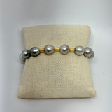 Tahitian Pearls w/ Gold Rondels Bracelet | 7"