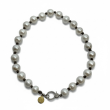 Freshwater Pearl Choker with Silver Pave Diamond Clasp | 16"