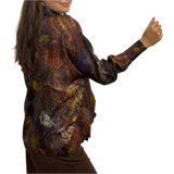 YV - Silk Shirt | Burgundy Floral