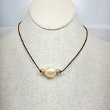 South Sea pearl w/ Gold Diamond Roundels Choker | 16"