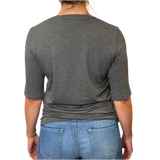 UN - Viscose Elbow Sleeve T-Shirt | Anthracite