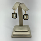Onyx & Green Amethyst w/ 14K Gold Earrings
