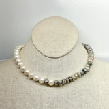 Moonstone w/ Freshwater Pearl Choker | 16"