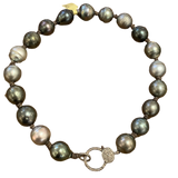 XL Tahitian Pearls w/ Diamond Clasp Choker | 16.5”