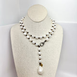 Freshwater Pearls w/ Diamond Clasp Princess Necklace | 35.5"
