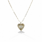 Gold Heart w/ Diamond Evil Eye Enhancer