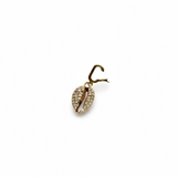 Gold Pave Diamond Puka Shell w/ Clasp