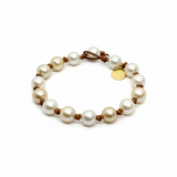 The Classic South Sea Pearl Bracelet with Knots | Tan | 8"