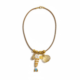 Fish on Metallic Chord Necklace