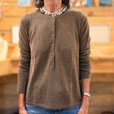 UN - Long Sleeve T-Shirt w/ Buttons | Taupe