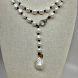 Freshwater Pearls w/ Diamond Clasp Princess Necklace | 35.5"