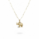 Gold and Diamond Elephant Pendant