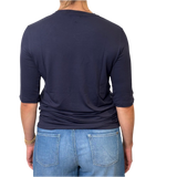 UN - Viscose Elbow Sleeve T-Shirt | Marine