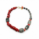 Red Coral w/ Jasper Necklace | 17"