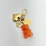 Gummy Bear and Gold Heart Charm Cluster