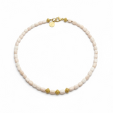 Pink Coral w/ Vermeil Beads Choker | 16"