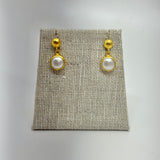 Pearl & 24K Gold Earrings