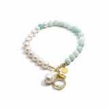 Amazonite w/ Gold Charm Necklace | 16 1/2"