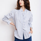 HT - Carmela Shirt | White and Blue