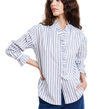 HT - Carmela Shirt | White and Blue