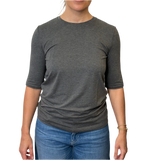 UN - Viscose Elbow T-Shirt | Anthracite