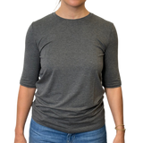UN - Viscose Elbow Sleeve T-Shirt | Anthracite