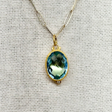 Aquamarine, 24K Gold, & Diamond Pendant