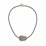 Silver Pave Diamond Pebble Choker | 16"