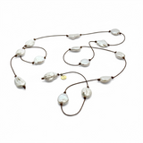 Flat Freshwater Pearl Lariat Necklace | 51"