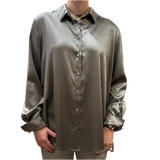 PT - Silk Blouse | Gunmetal