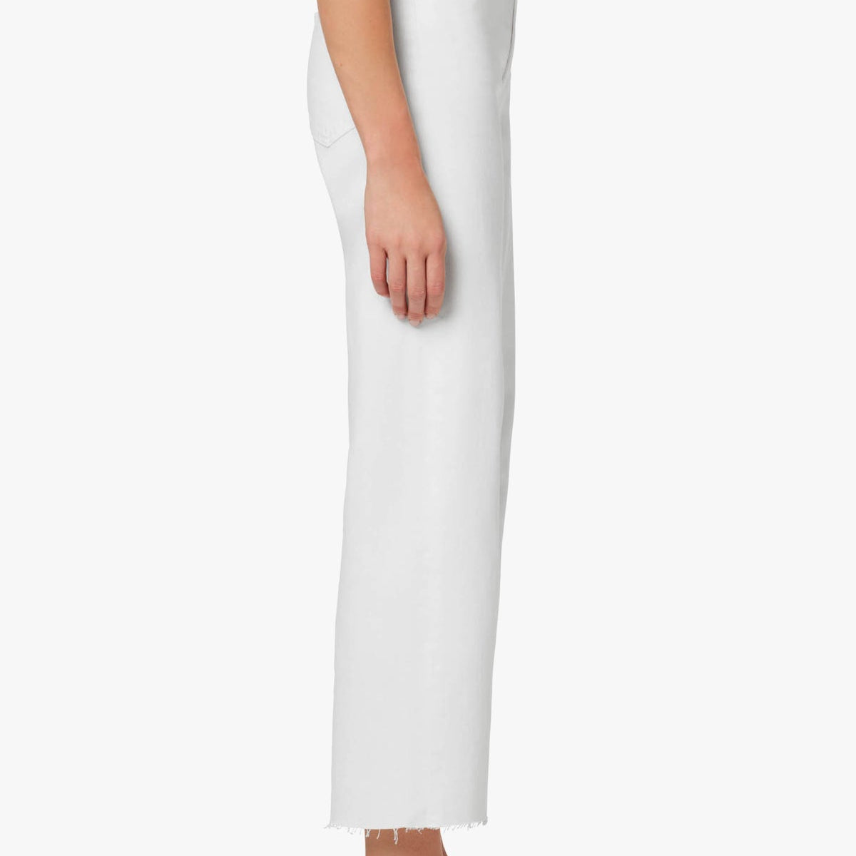 JJ -  The Blake Wide Leg w/ Raw Hem | White