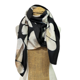 DN - Daisy Silk Scarf | Black Beige