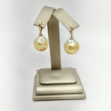 South Sea Pearl Earrings w/ 14K Huggy