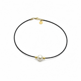 South Sea Pearl with Gold Roundels Choker | 16"