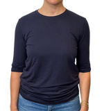 UN - Viscose Elbow Sleeve T-Shirt | Marine