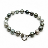XL Tahitian Pearls w/ Diamond Clasp Choker | 16.5”