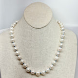 Round Freshwater Pearls on Colorful Cord Necklace | 20"