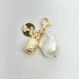 Baroque Freshwater Pearl and Pineapple Charm Cluster