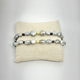 Keshi Pearls w/ 18K Rondell Bracelet