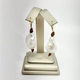 Baroque on Leather | Gold Plated Earrings