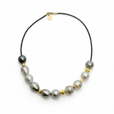 Tahitian Pearls & 18k Gold Necklace | 18"