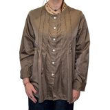 SS - Silk Cotton Pleat Shirt | Fossil