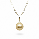 Large South Sea Pearl Enhancer w/ Gold Clasp