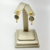 Petite Coin w/ Diamond & 24K Gold Earrings